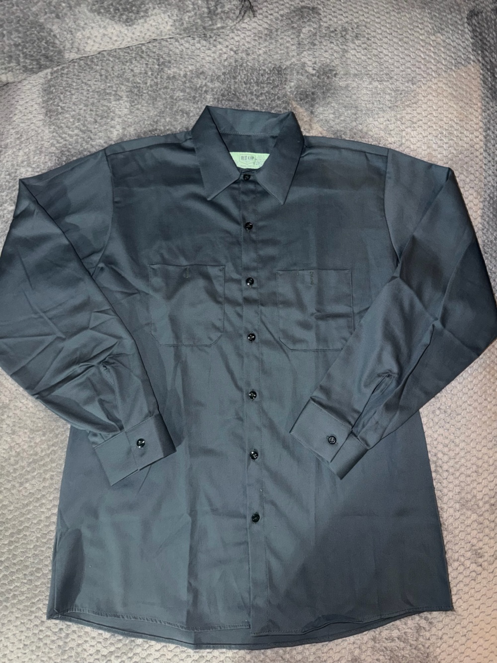 Classic dark blue Men's red kap Long-Sleeve work Shirt with Chest Pockets - Picture 1 of 3
